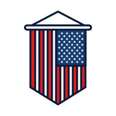 ABD bayrak tasarımı, satır ve doldurma biçimi ile flama