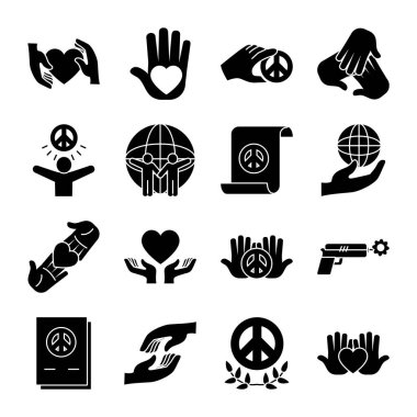 Barış ve küresel küre simgesi, siluet biçimi