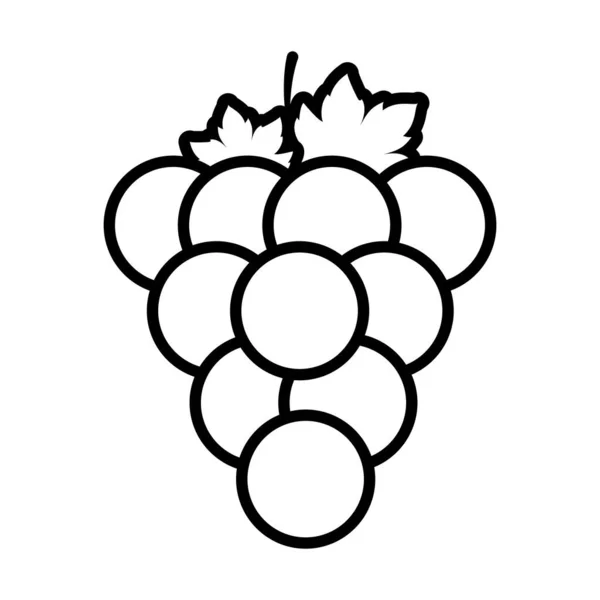 Racimo de uvas icono, estilo de línea — Vector de stock