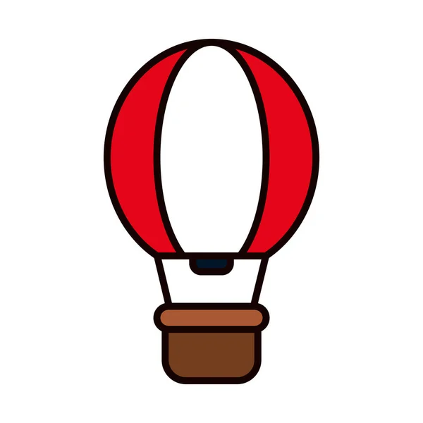 熱気球のアイコンと線と塗りつぶしのスタイル — ストックベクタ