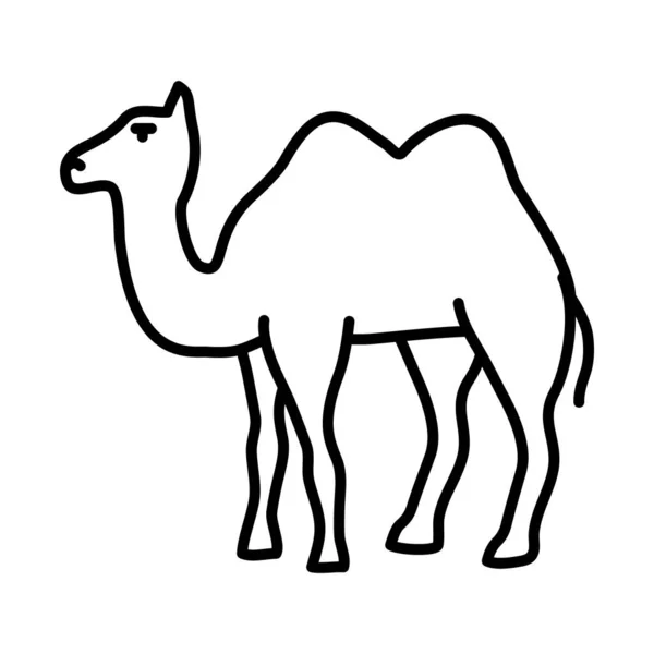 Ícone de camelo árabe, estilo de linha —  Vetores de Stock