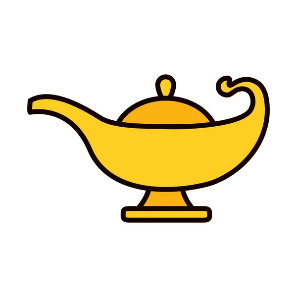 Icono de la lámpara mágica, línea y estilo de relleno — Vector de stock