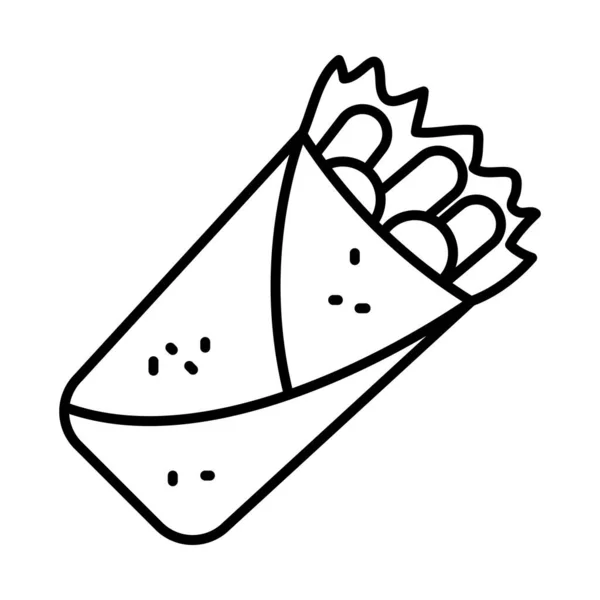 Ikona turkyně shawarma, styl čáry — Stockový vektor