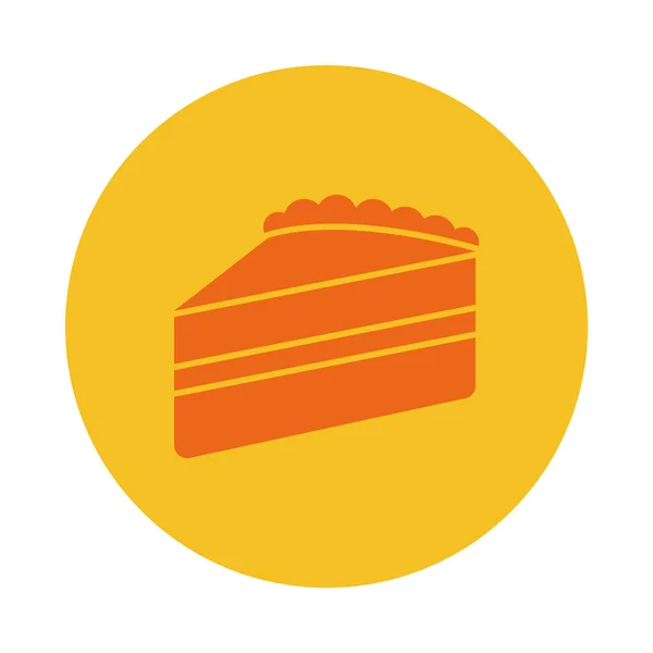 Pezzo di icona torta, blocco stile — Vettoriale Stock