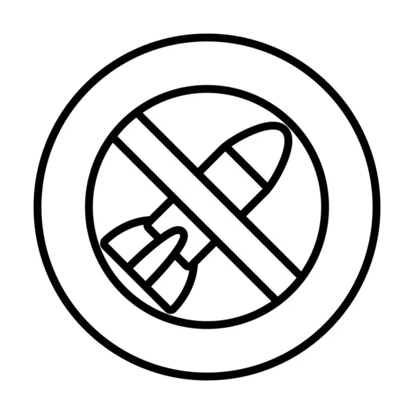 Signo prohibido con icono de bala, estilo de línea — Vector de stock