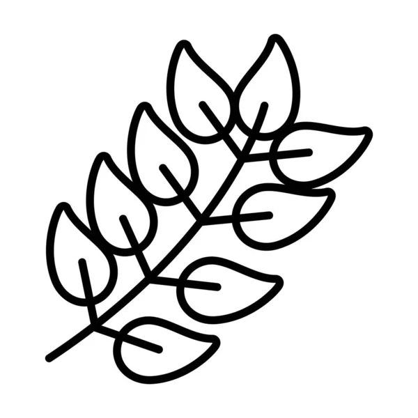 Zweig mit Blättersymbol, Linienstil — Stockvektor