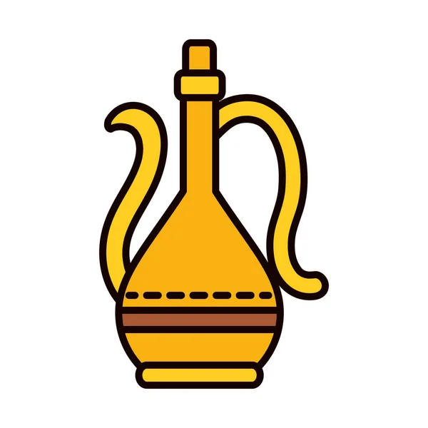 Icono de la olla de té turco, línea y estilo de relleno — Archivo Imágenes Vectoriales