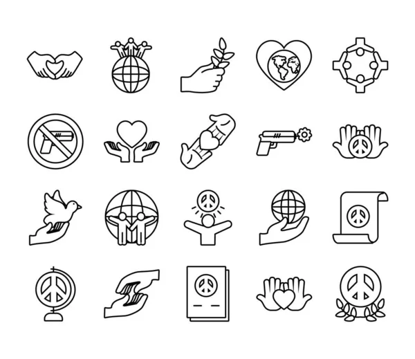 Barış ve güvercin ikonu, satır biçimi