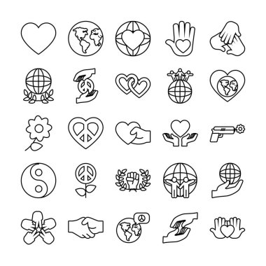 Çiçek ve barış ikonu, satır biçimi