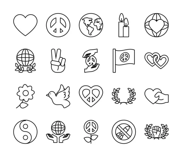güvercin ve barış sembolü seti, satır biçimi