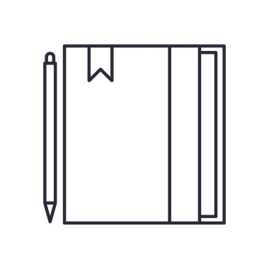 Kalem satırı biçim vektör tasarımlı kitap