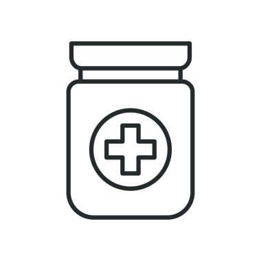 Çapraz çizgi biçim vektör tasarımlı ilaç kavanozu