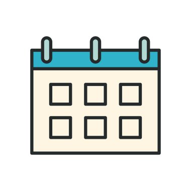 takvim satırı ve biçim ikon vektör tasarımı