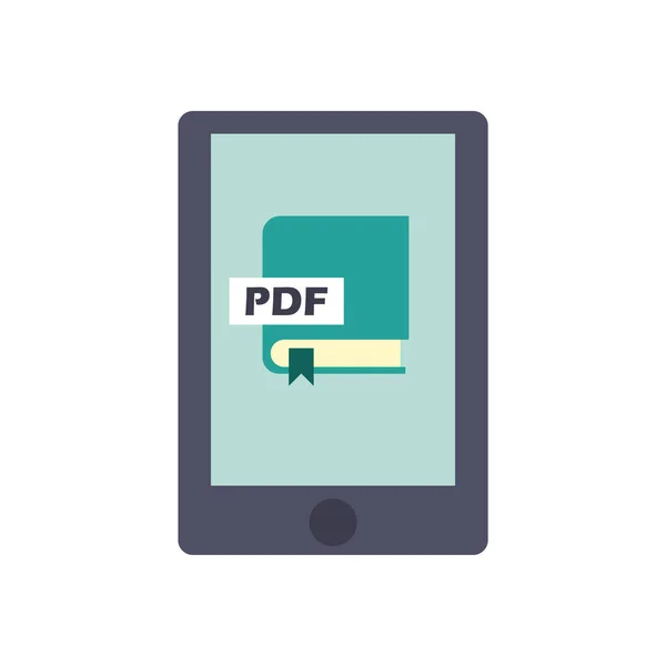 Pdf ebook in smartphone flat style icon vector design — Stockový vektor