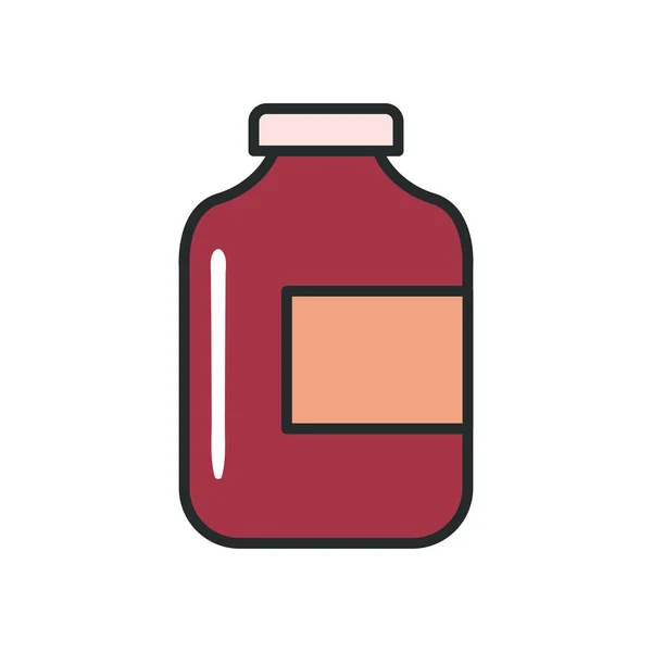 Línea de frasco de medicina y relleno icono de diseño de vectores — Vector de stock
