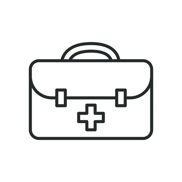 医療キットラインスタイルのアイコンベクトルデザイン — ストックベクタ