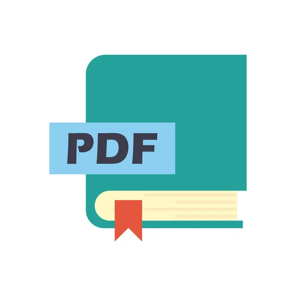 PDF電子ブックフラットスタイルアイコンベクトルデザイン — ストックベクタ