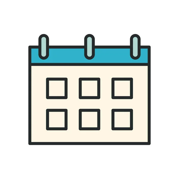 Linha de calendário e design de vetor ícone de estilo de preenchimento — Vetor de Stock