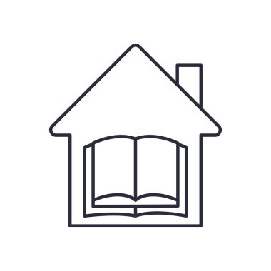 Ev satırı biçim vektör tasarımında kitabı aç