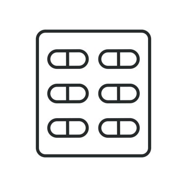 Tıbbi haplar satır biçimi ikon vektör tasarımı