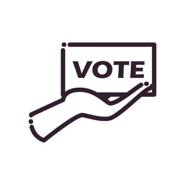 El çizgisi biçim vektör tasarımı üzerine oy kağıdı