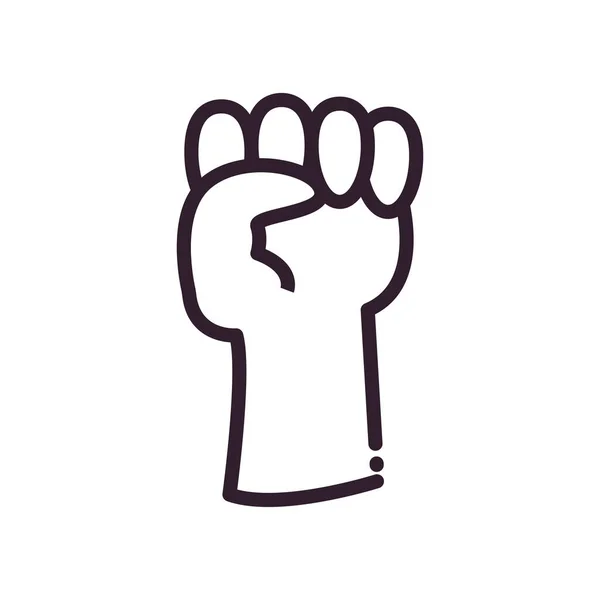 Fist hand line style icon vector design — Stock Vector