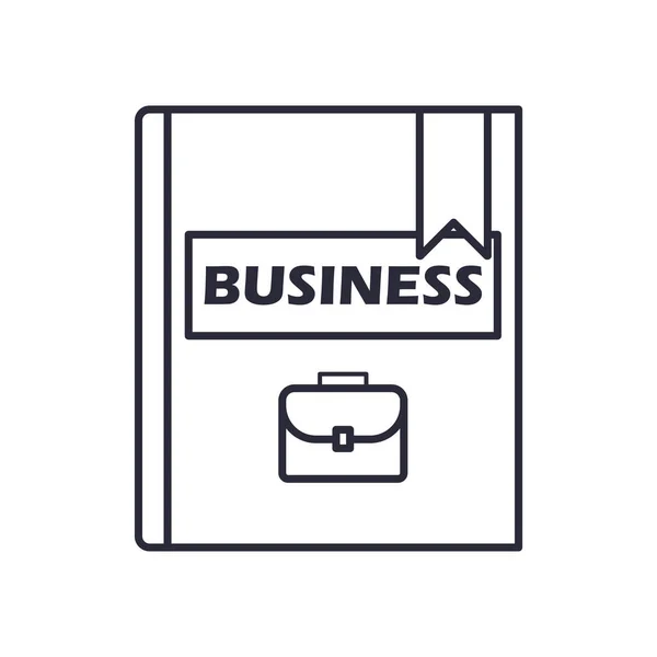 Libro de negocios con la línea de la maleta de estilo icono de diseño de vectores — Vector de stock
