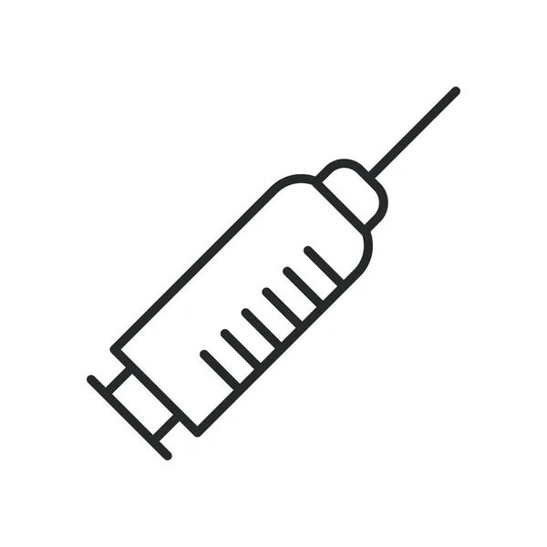 Medische injectie lijn stijl pictogram vector ontwerp — Stockvector