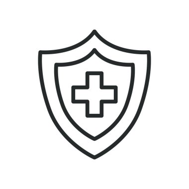 Kalkan çizgisi biçim vektör tasarımının içinden geç