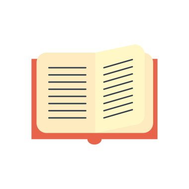 Düz kitap tarzı ikon vektör tasarımını aç