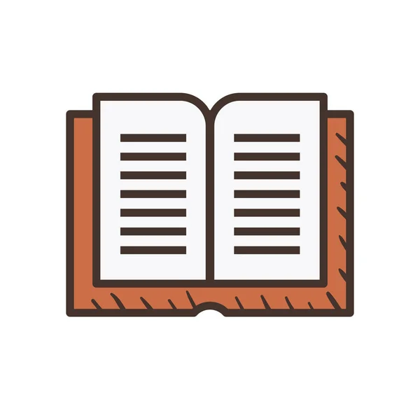 Buch öffnen und Stil-Icon-Vektor-Design ausfüllen — Stockvektor