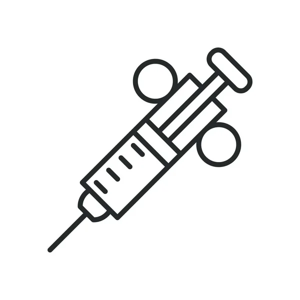 Projekt ikony wektora linii wtrysku medycznego — Wektor stockowy