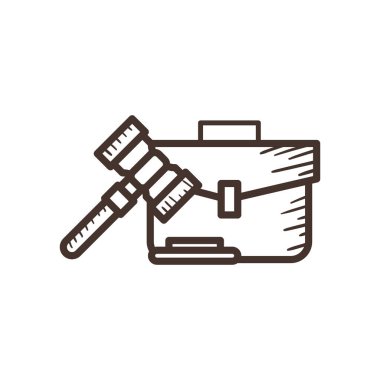 hukuk çekici ve bavul çizgisi biçim vektör tasarımı