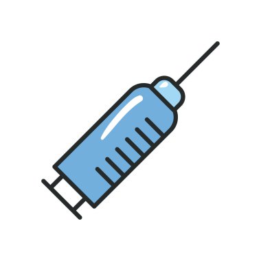 tıbbi enjeksiyon hattı ve biçim ikonu vektör tasarımını doldur