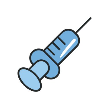 tıbbi enjeksiyon hattı ve biçim ikonu vektör tasarımını doldur