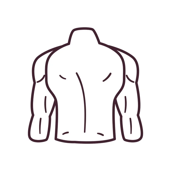 Design vetor de ícone de estilo de linha traseira masculina —  Vetores de Stock