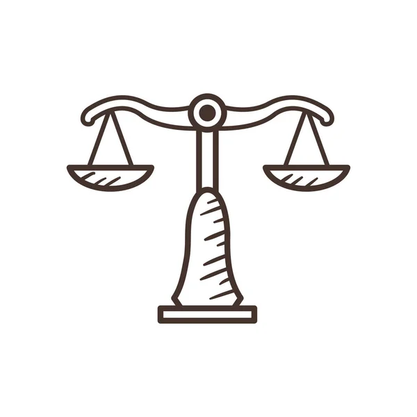 Law scale line style icon vector design — Stock Vector