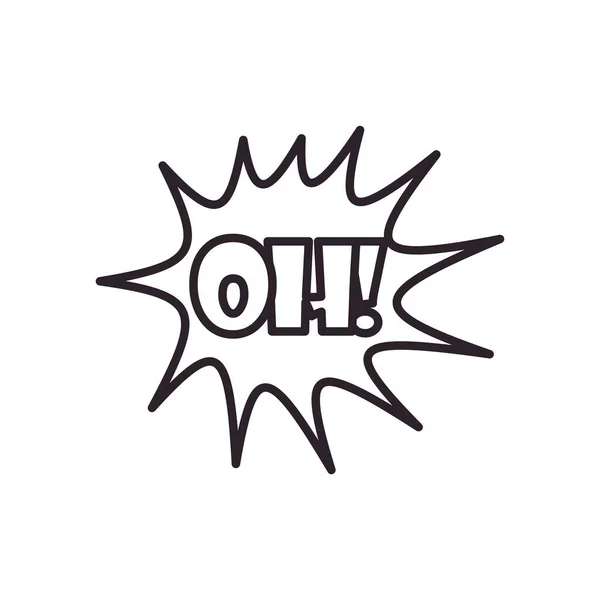 Oh Explosion Blase Linie Stil Symbol Vektor Design — Stockvektor