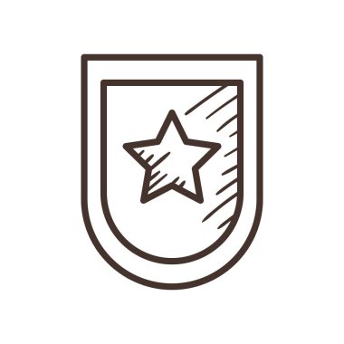 Polis yıldızı kalkan çizgisi biçim vektör tasarımında