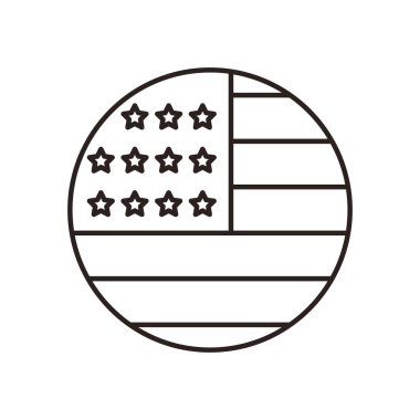 ABD bayrak çember çizgisi biçim vektör tasarımı