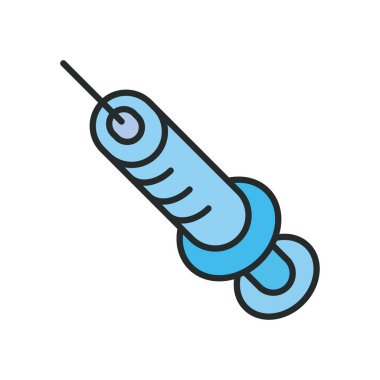 tıbbi enjeksiyon hattı ve biçim ikonu vektör tasarımını doldur