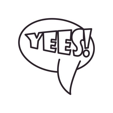 yees kabarcık çizgisi biçim vektör tasarımı