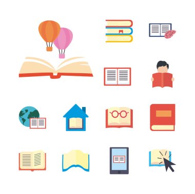 kitaplar ve e-kitaplar düz biçim vektör dizaynı