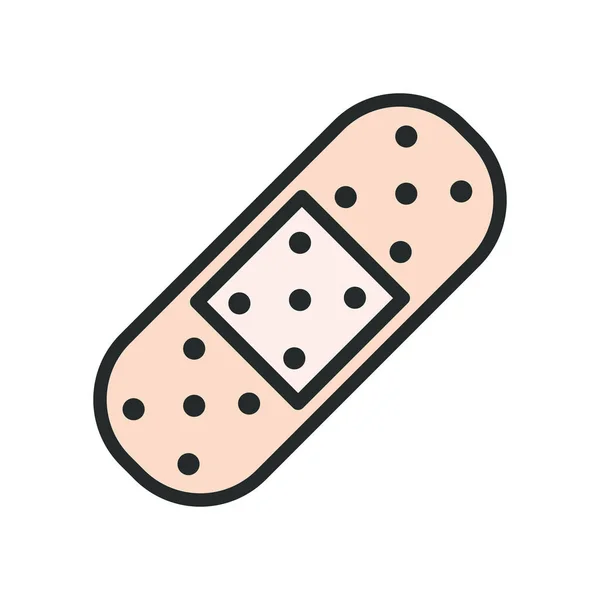 Medizinische Klebebandage und Füllstil-Icon-Vektor-Design — Stockvektor