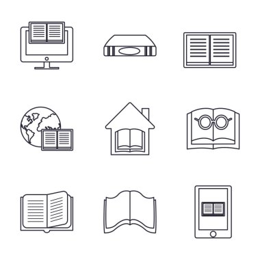 kitaplar ve e-kitaplar satır biçim vektör dizaynı
