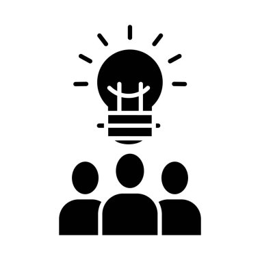 ampul ışığı ve avatar insan simgesi, siluet tarzı
