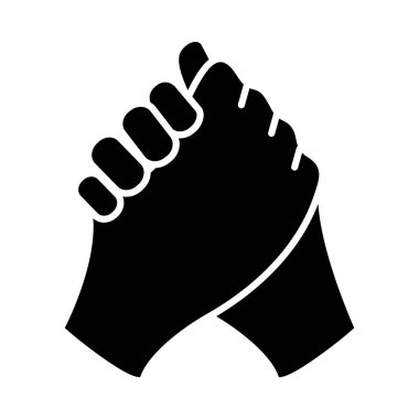 İki el birbirini tutuyor, siluet tarzı.