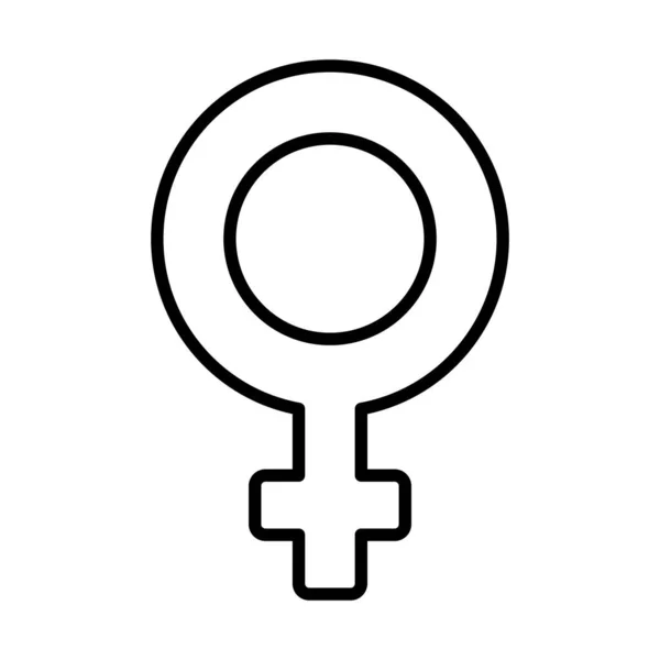 Ikona symbolu płci żeńskiej, styl linii — Wektor stockowy
