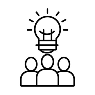 Ampul ışığı ve avatar insan simgesi, çizgi biçimi