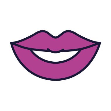 dişi ağız simgesi, çizgi ve dolgu biçimi
